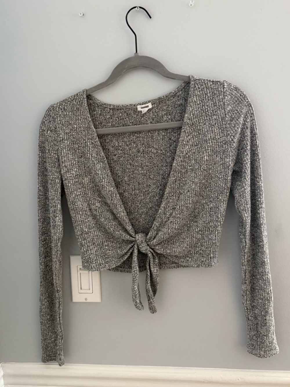 Garage Front Tie Crop Top